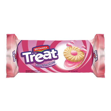 Britannia Treat O’som Strawberry Flavoured Sandwich Biscuits