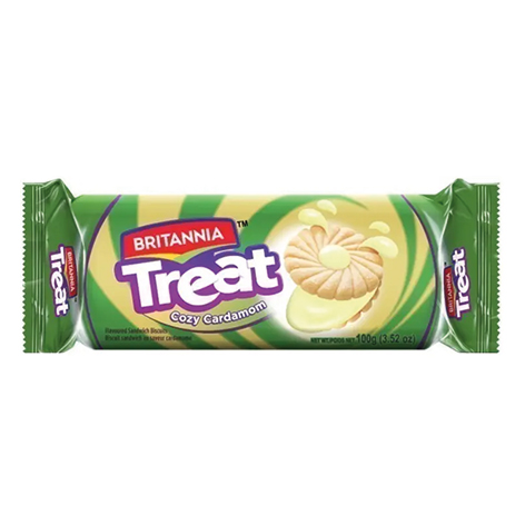 Britannia Treat Crazy Cardamom Flavoured Sandwich Biscuits