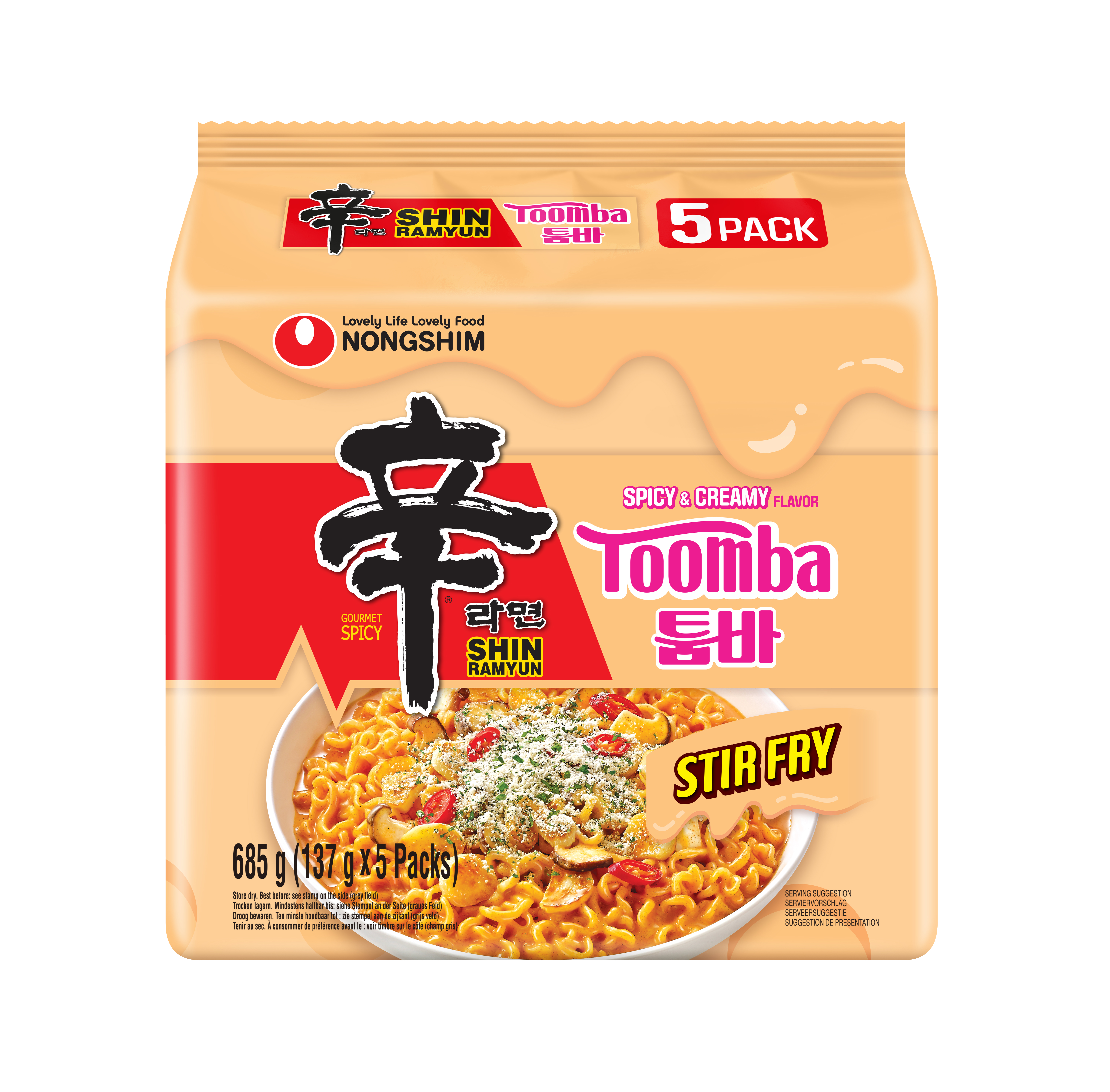 Nongshim Shin Ramyun Toomba Stir Fry (Spicy & Creamy Flavour) Multipack