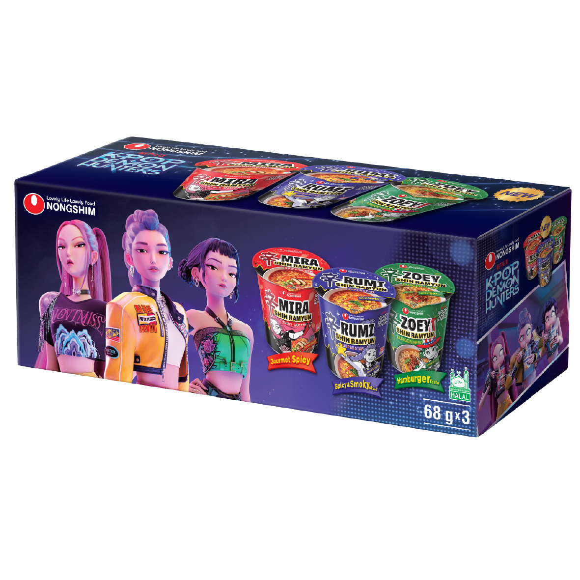 Nongshim Shin Cup Gift Pack (Super Star, Burger Hero, Spicy Queen)
