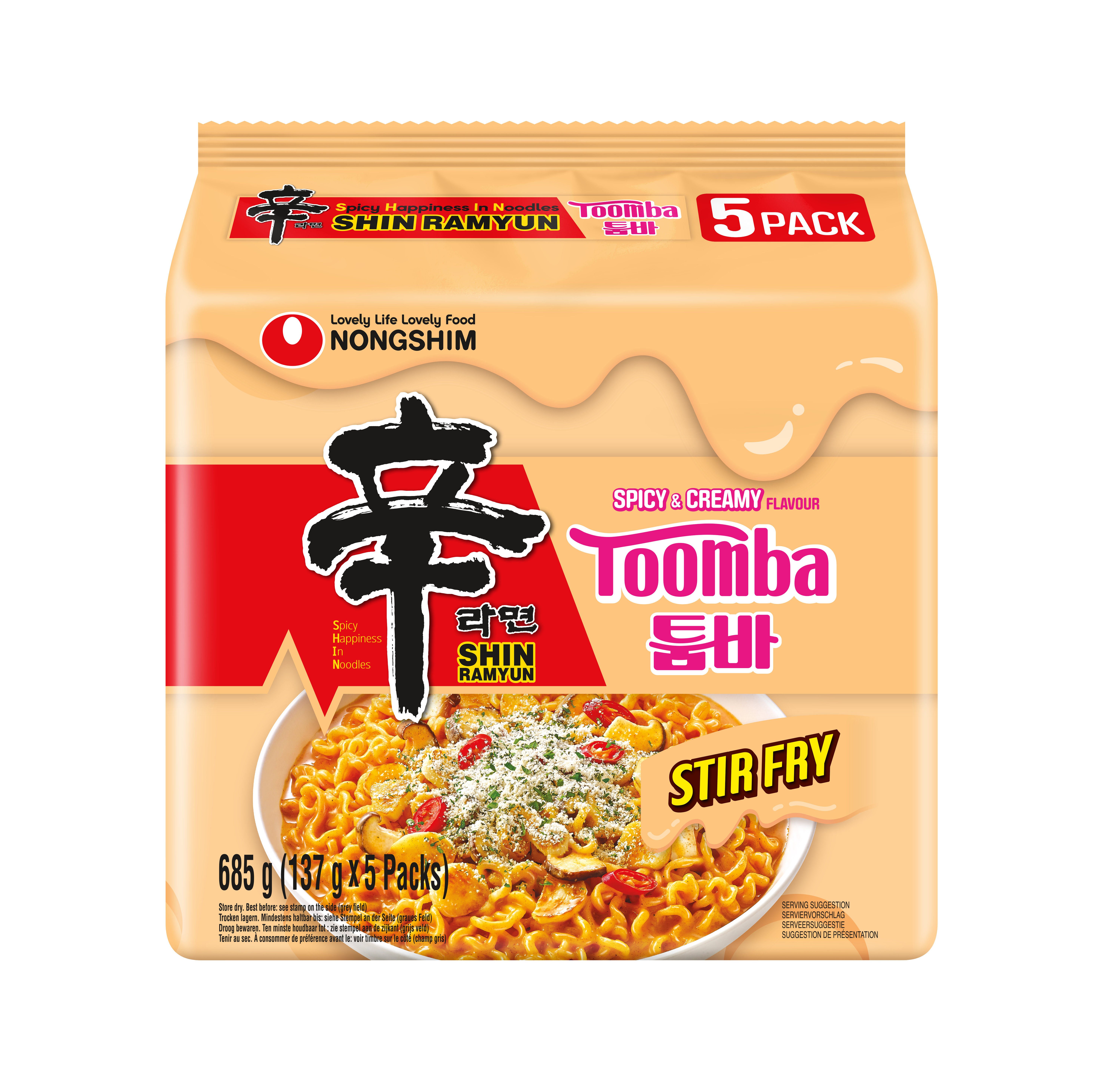 Nongshim Shin Ramyun Toomba Stir Fry (Spicy & Creamy Flavour) Multipack