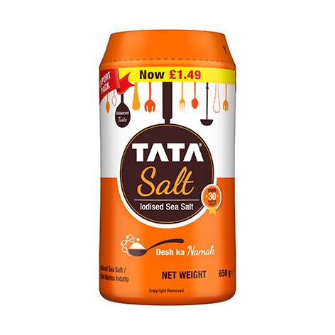 TATA Iodised Sea Salt 650g Canister