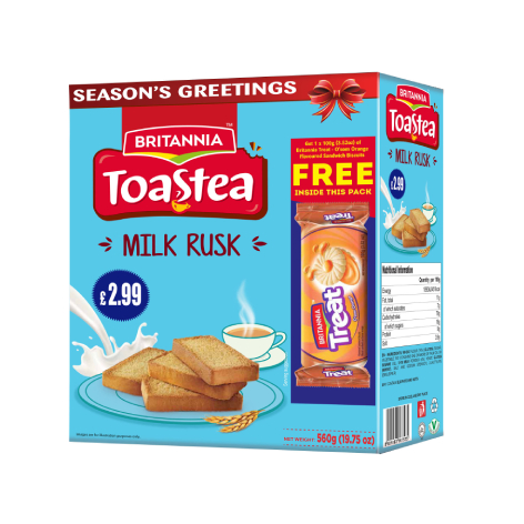 Britannia Tostea Milk Rusk + Treat Orange