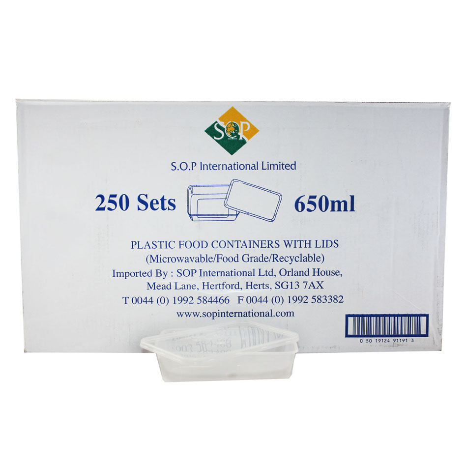 SOP 650ml Plastic Container & Lid