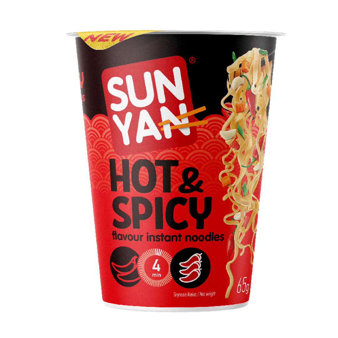 Sun Yan Instant Noodles Hot & Spicy Flavour Cup